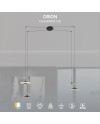 ORION * COLGANTE LED NEGRO/CUERO  4L*8W 3000K